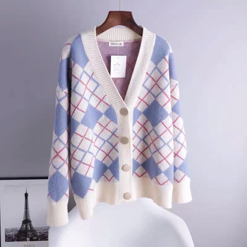 Slim Korean style cardigan double zip simple tops