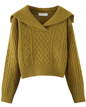 Winter navy collar retro red Korean style christmas sweater