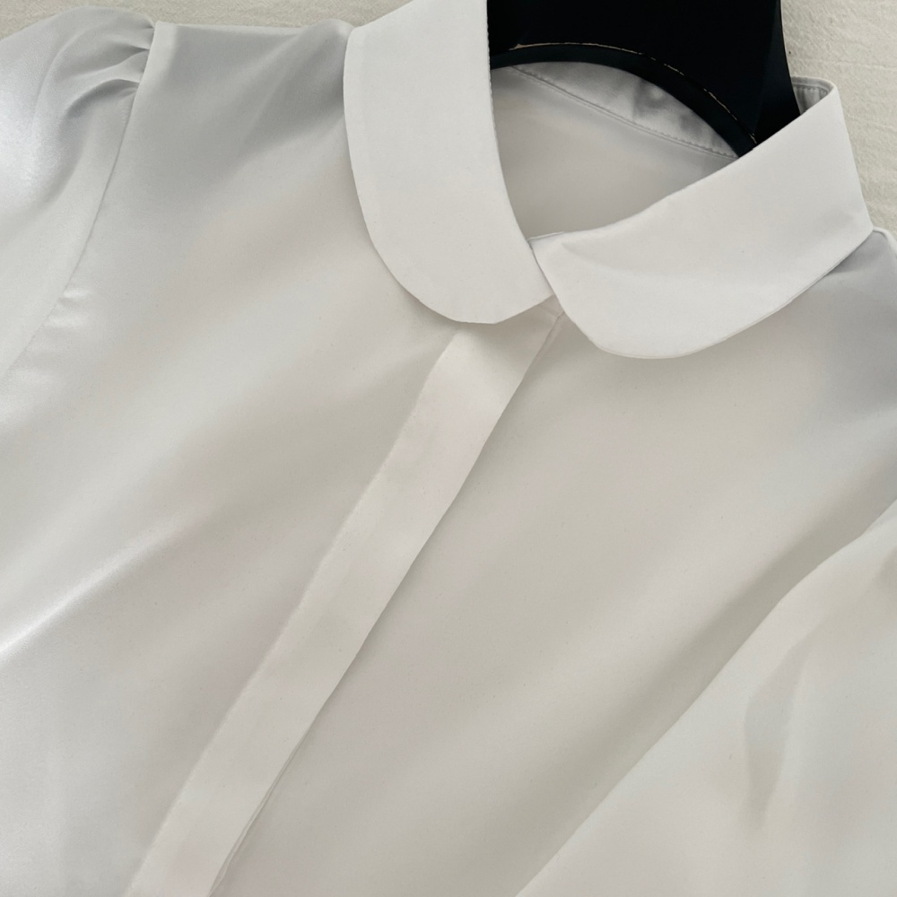 Pinched waist black dress A-line shirt a set for women