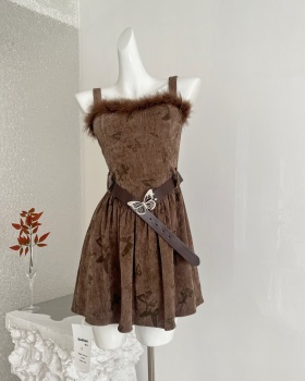 With belt sling dress