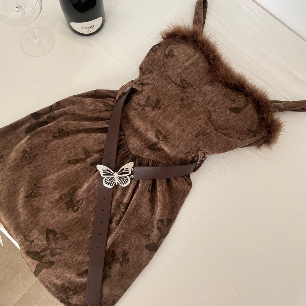 With belt sling dress