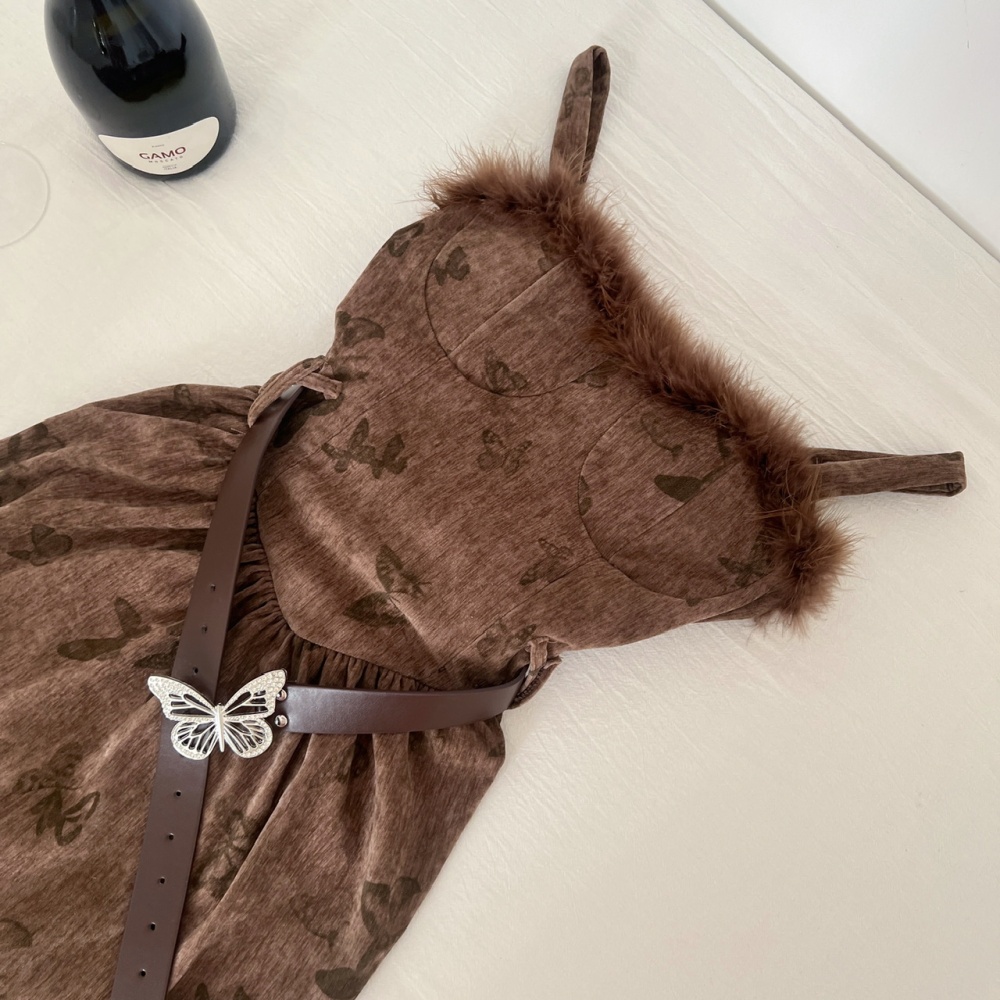 With belt sling dress