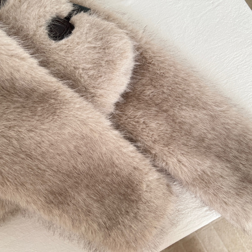 Imitation of fox plush coat velvet tops for women