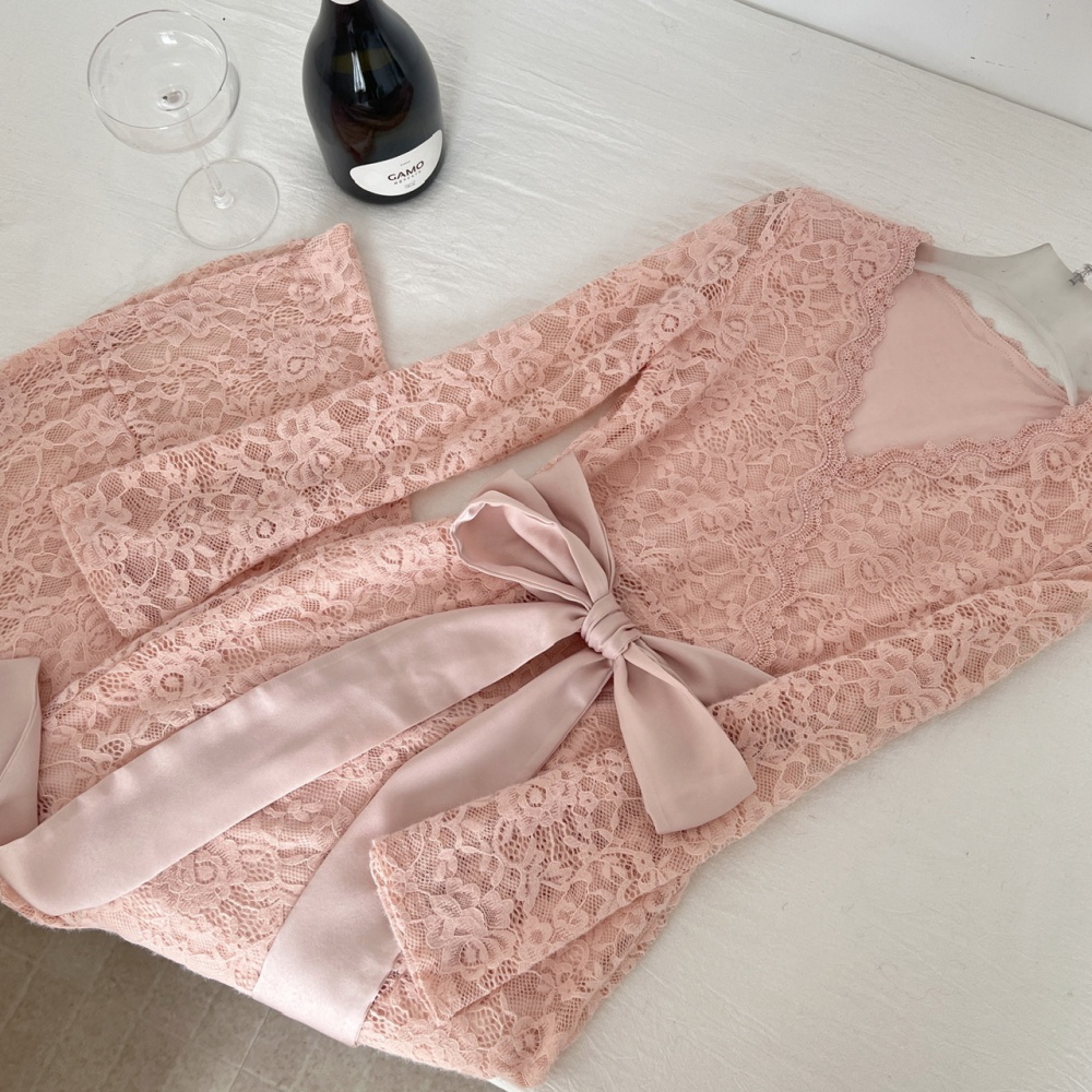 Frenum V-neck dress France style long dress for women