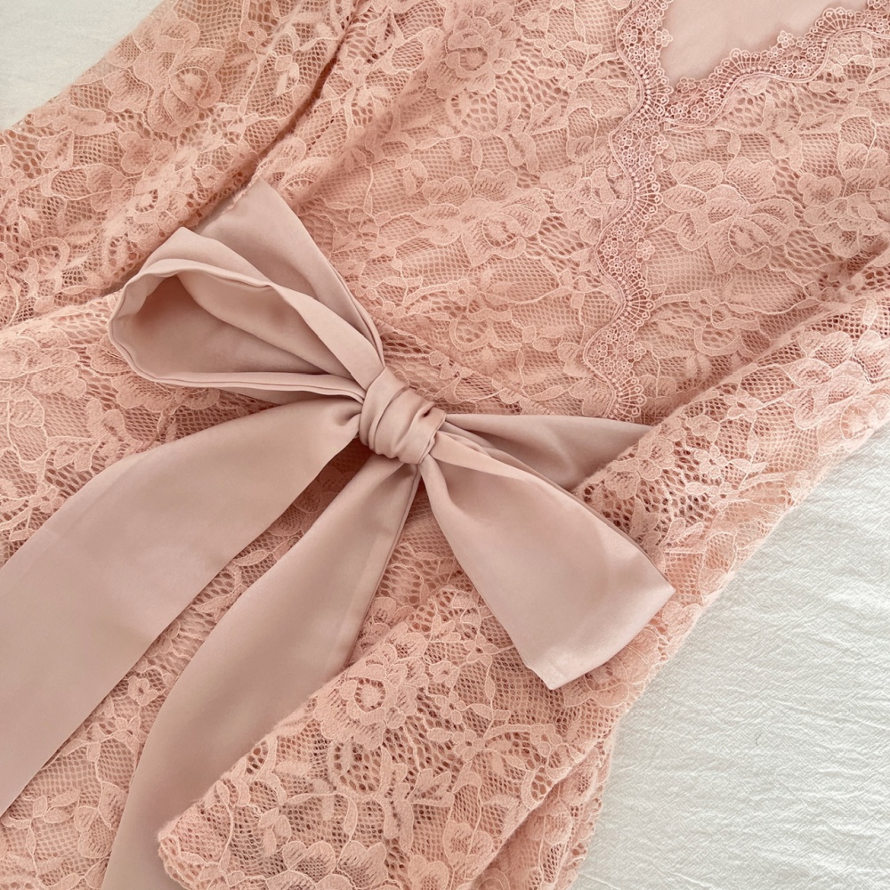 Frenum V-neck dress France style long dress for women