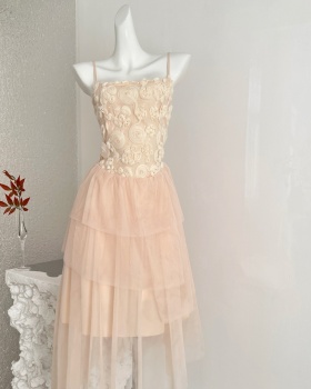 Temperament autumn long gauze sling dress for women