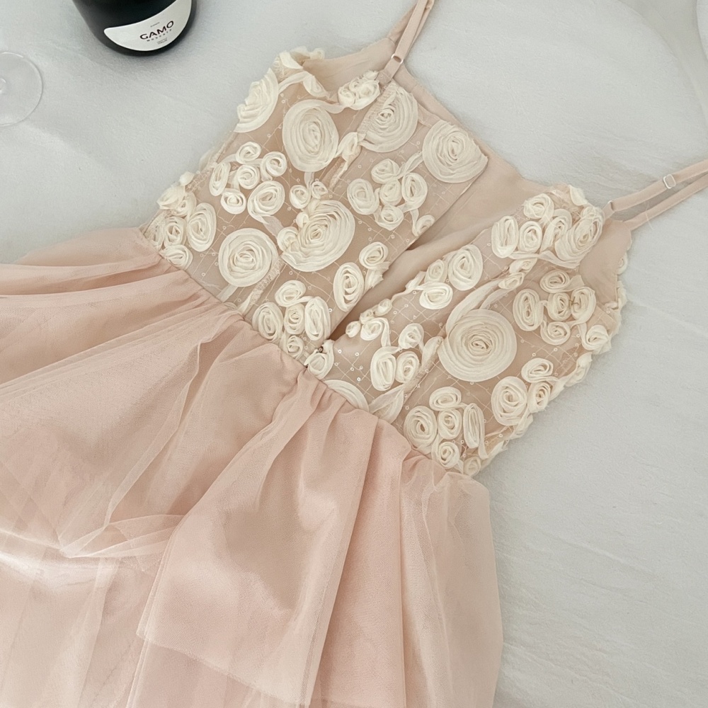 Temperament autumn long gauze sling dress for women