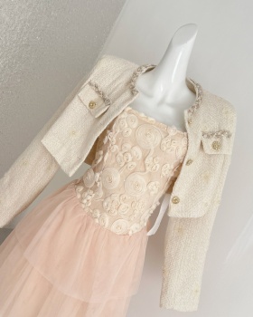 Short chanelstyle plus cotton coat for women