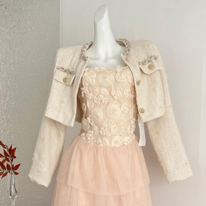 Short chanelstyle plus cotton coat for women