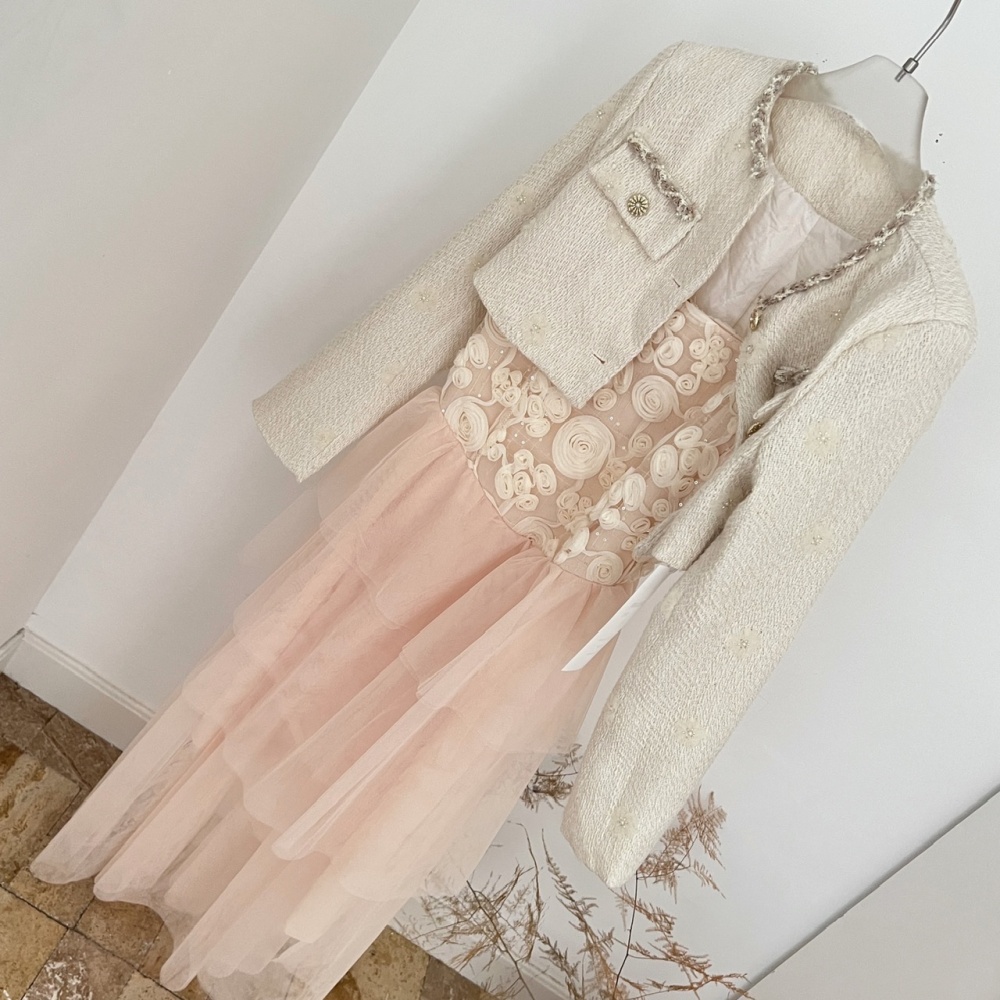 Short chanelstyle plus cotton coat for women