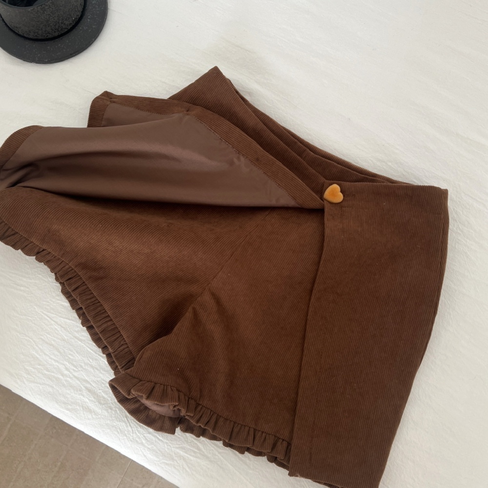 Fur collar clip cotton coat bud skirt 2pcs set