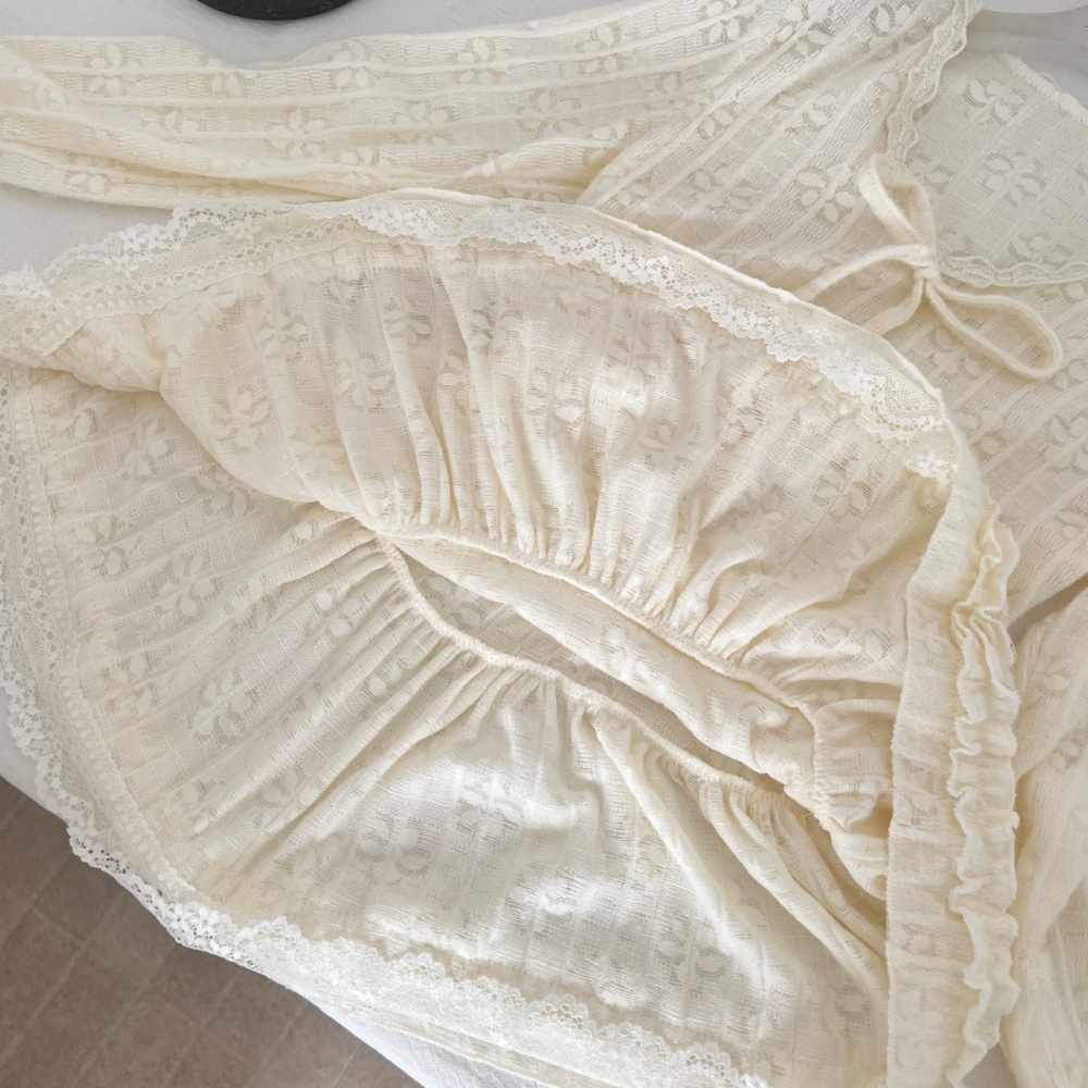 Lace long sleeve frenum tops