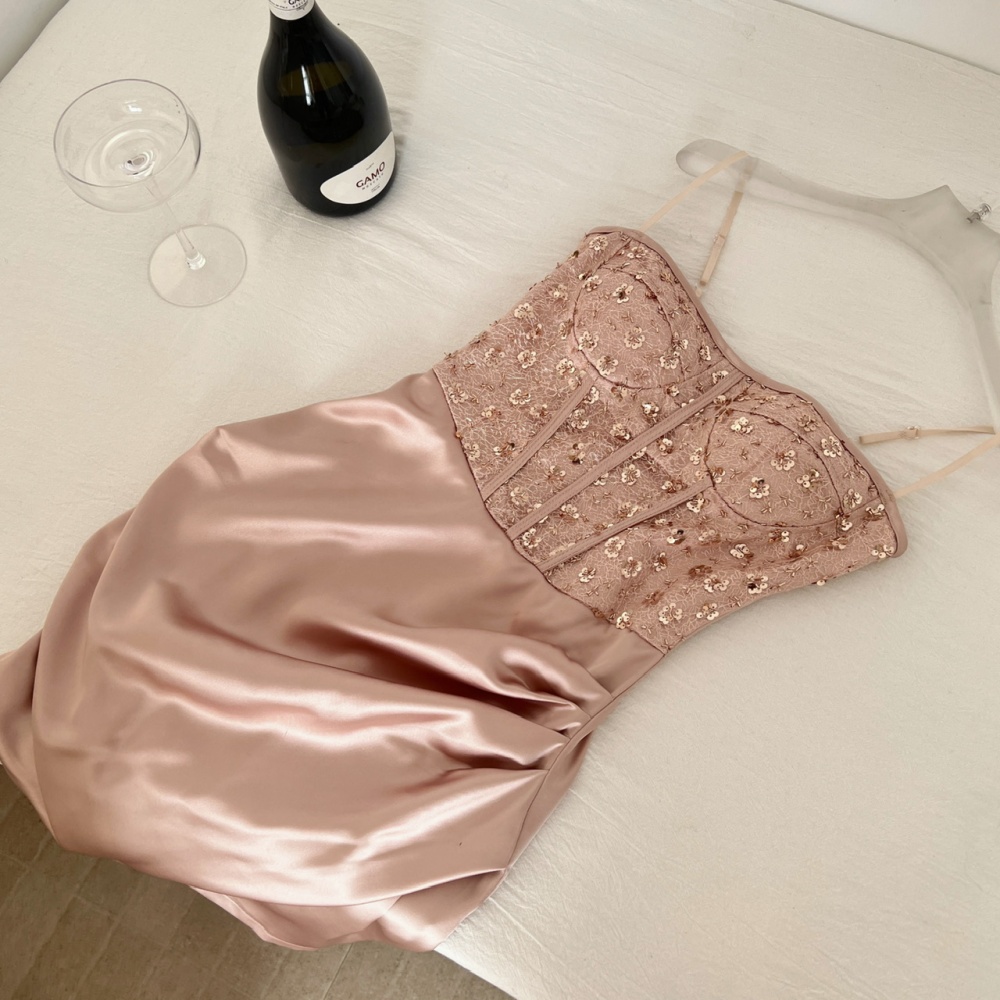 Package hip banquet splice sling sexy wrapped chest dress