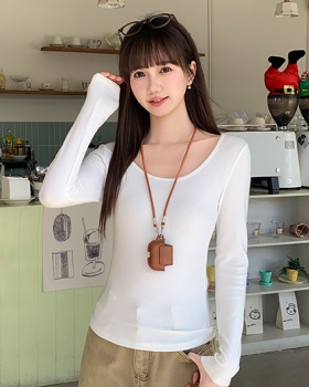 Autumn and winter slim T-shirt short tops for women
