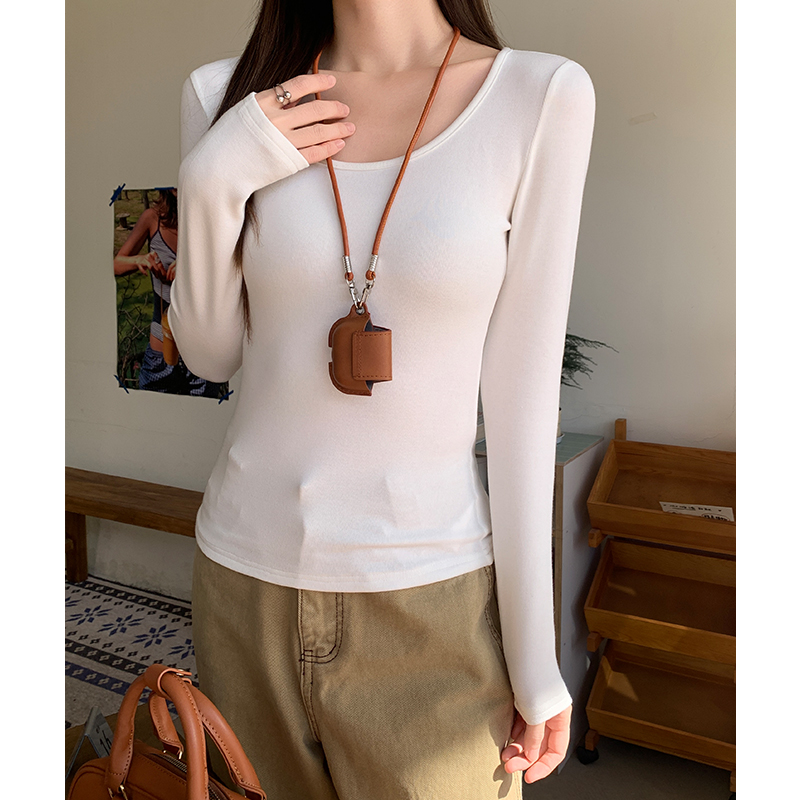 Autumn and winter slim T-shirt short tops for women