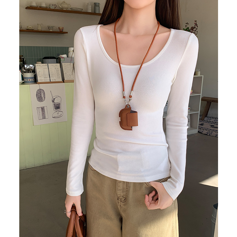 Autumn and winter slim T-shirt short tops for women