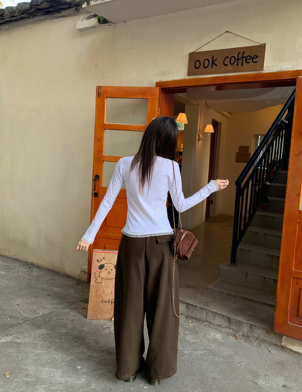 Round neck temperament T-shirt autumn and winter tops for women