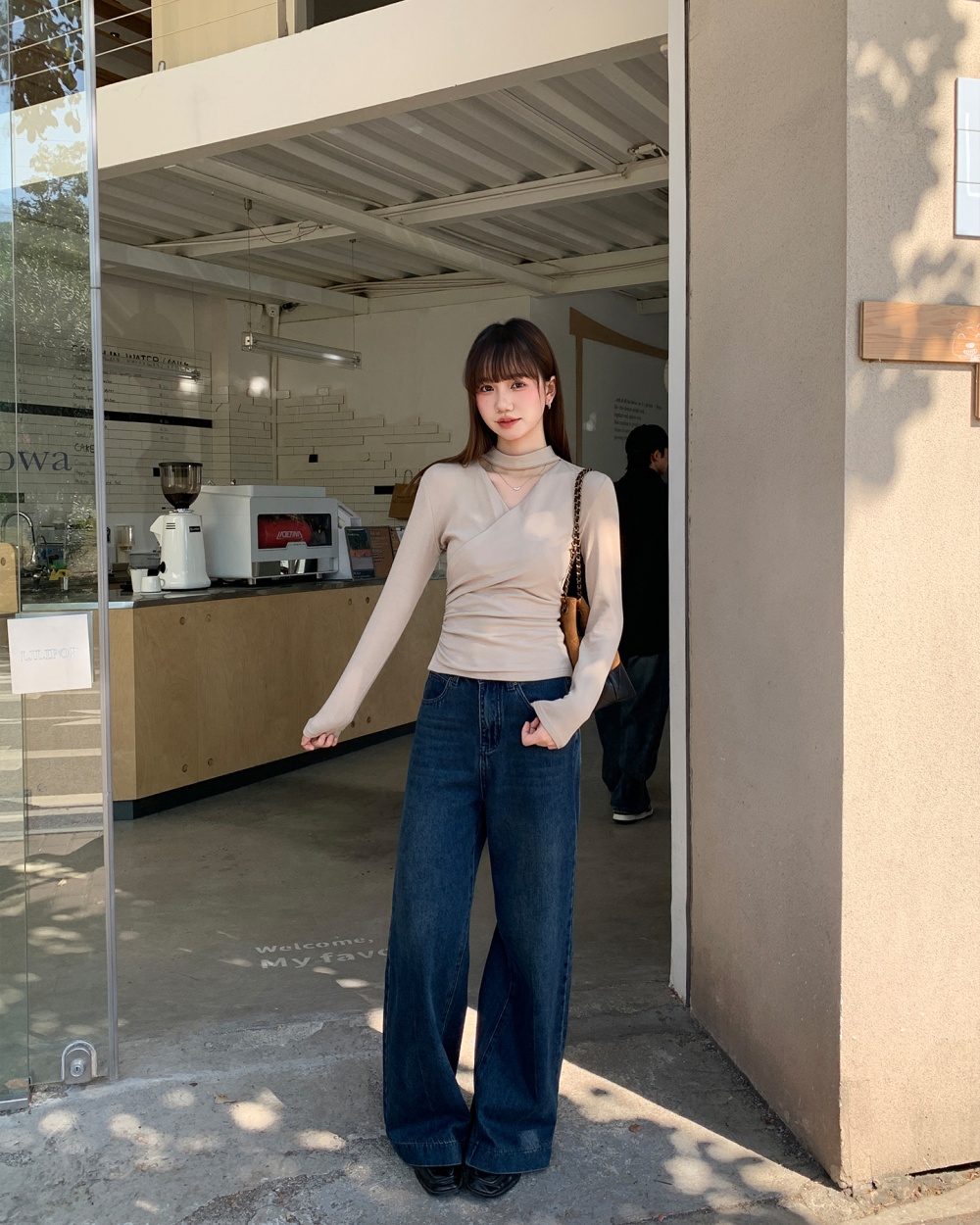 Slim halter bottoming shirt long sleeve T-shirt for women