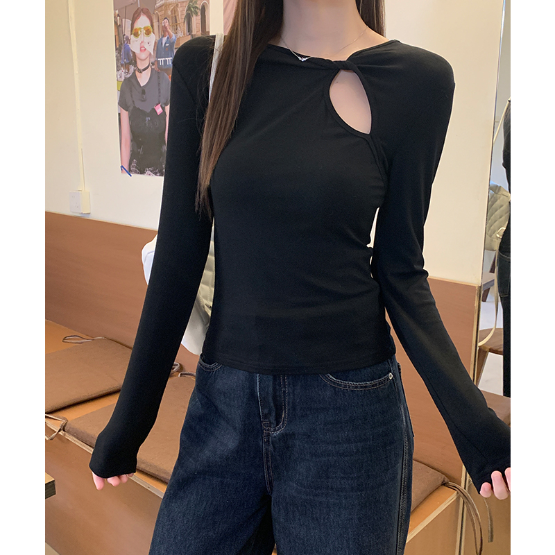 Autumn and winter long sleeve T-shirt sexy tops for women