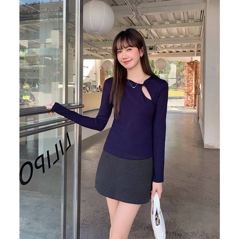 Autumn and winter long sleeve T-shirt sexy tops for women