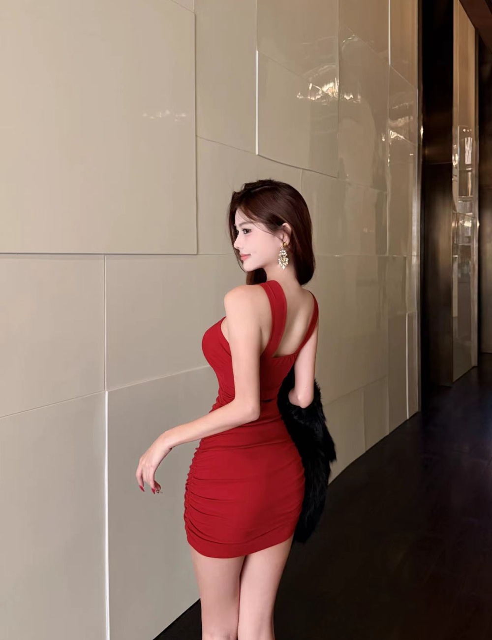 Sexy spicegirl rhinestone package hip dress