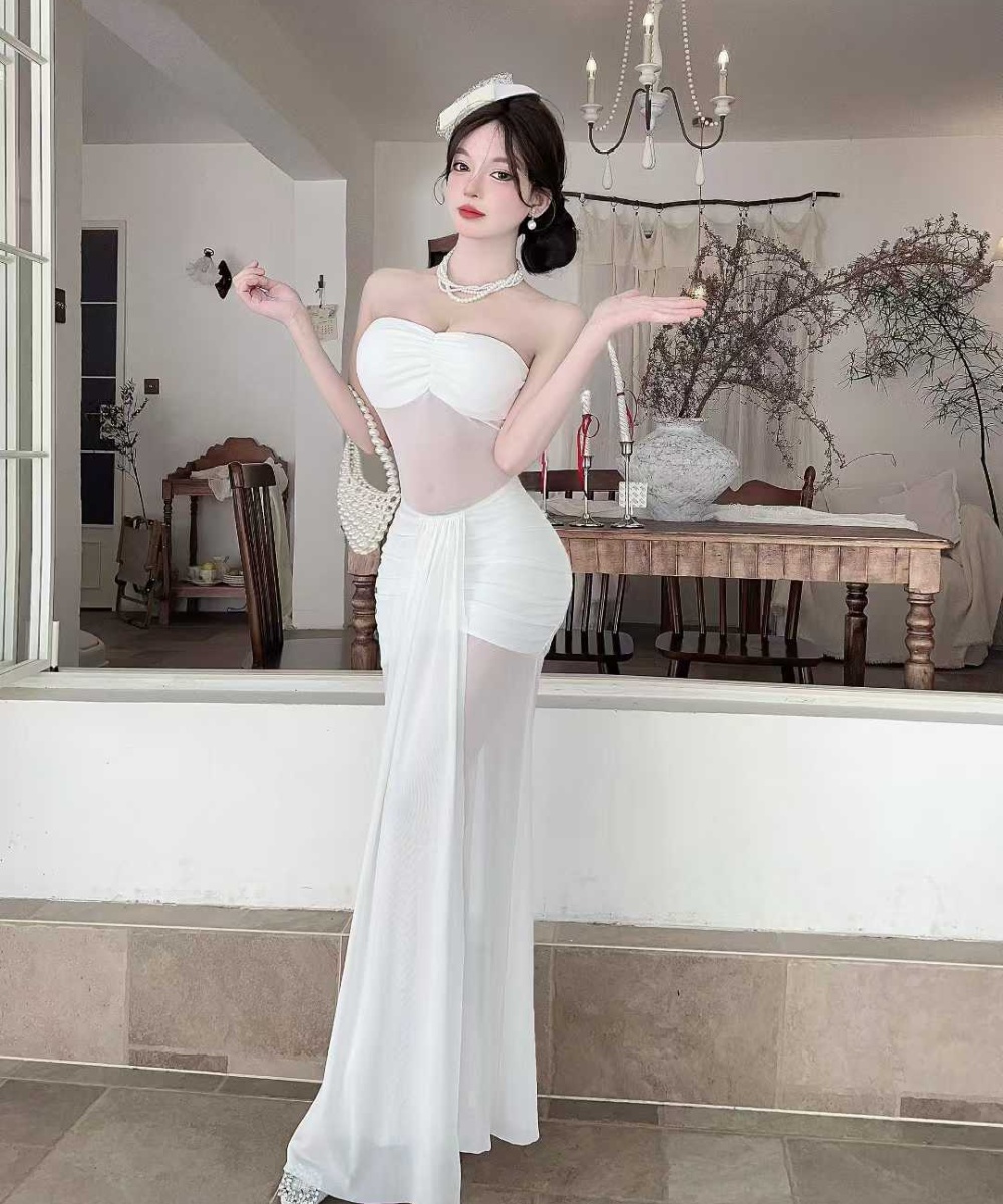 Wrapped chest enticement gauze spicegirl splice dress