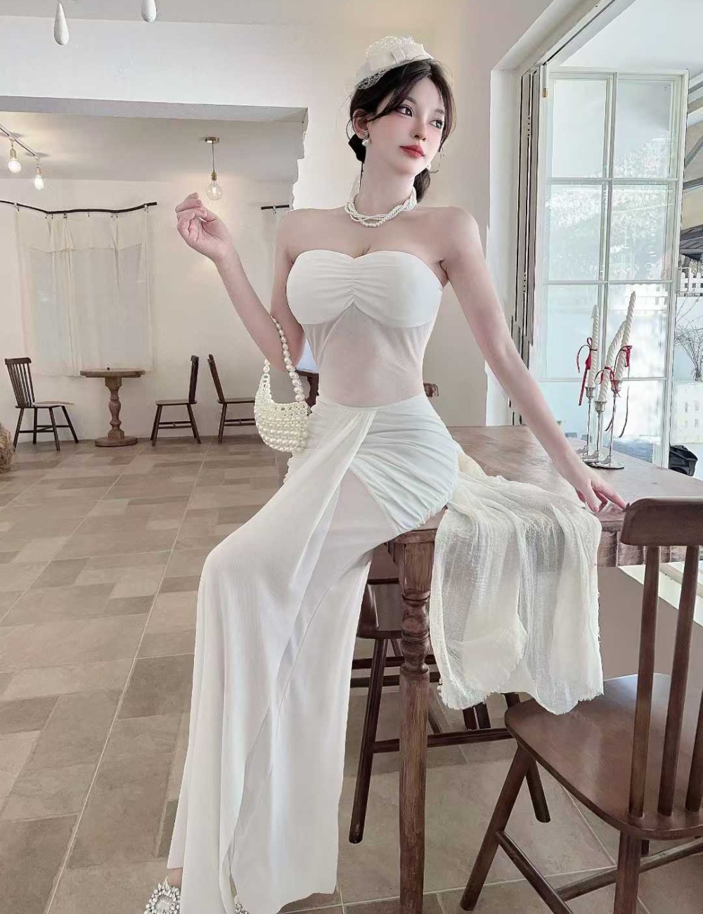 Wrapped chest enticement gauze spicegirl splice dress