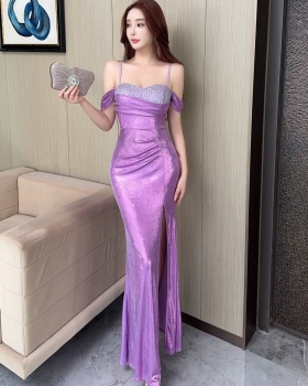 Shining long island flair sexy satin vacation sling dress