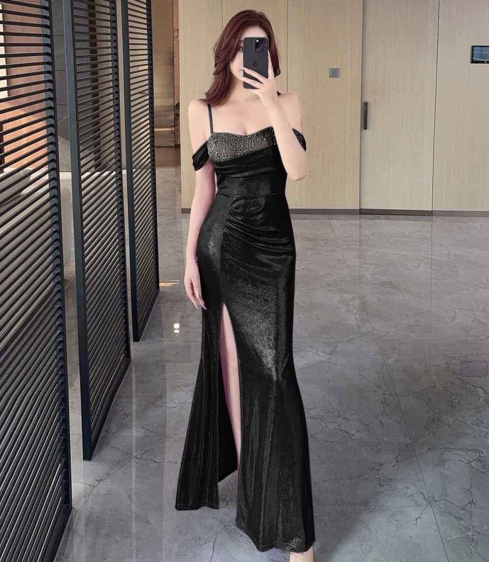 Shining long island flair sexy satin vacation sling dress