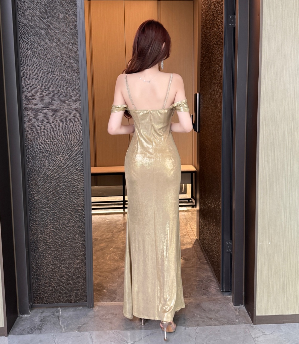 Shining long island flair sexy satin vacation sling dress