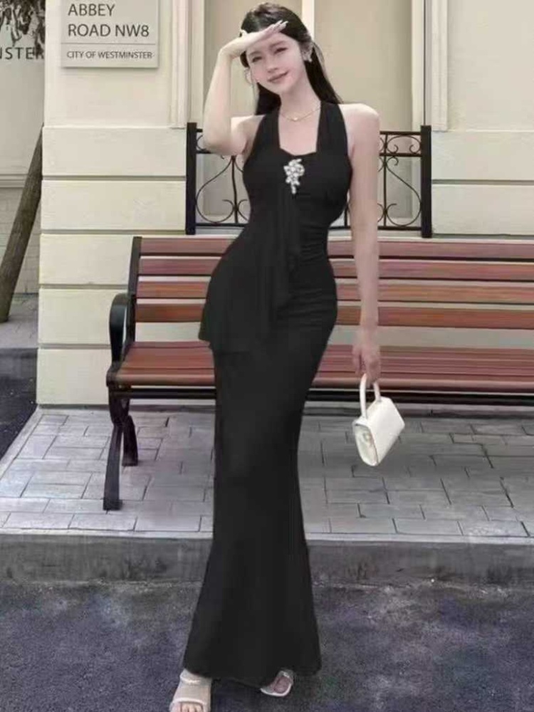 Light hollow long dress Western style dress for women