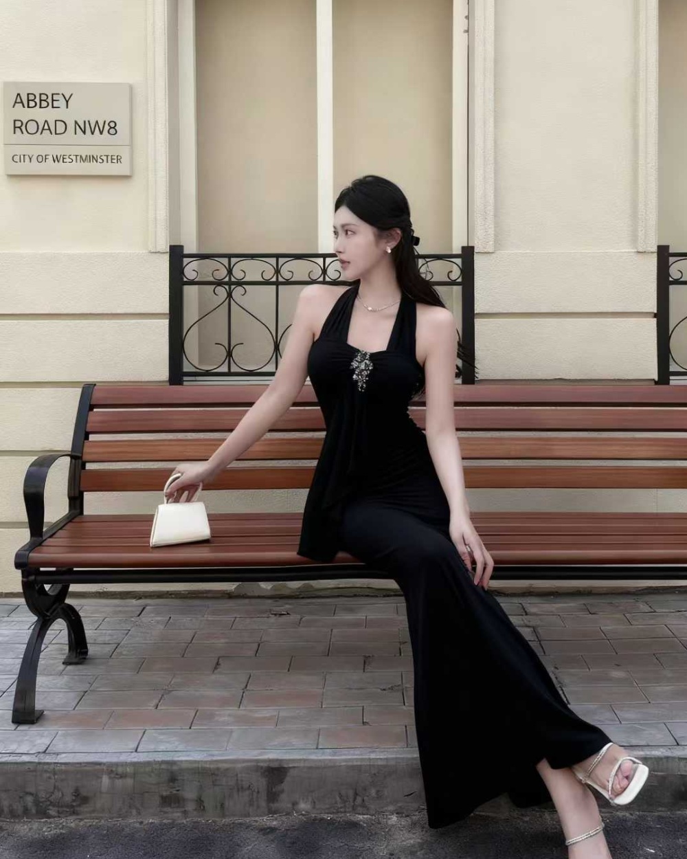 Light hollow long dress Western style dress for women