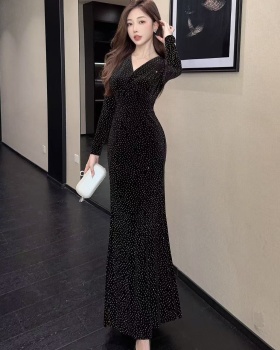 Autumn fashion long dress printing formal dress