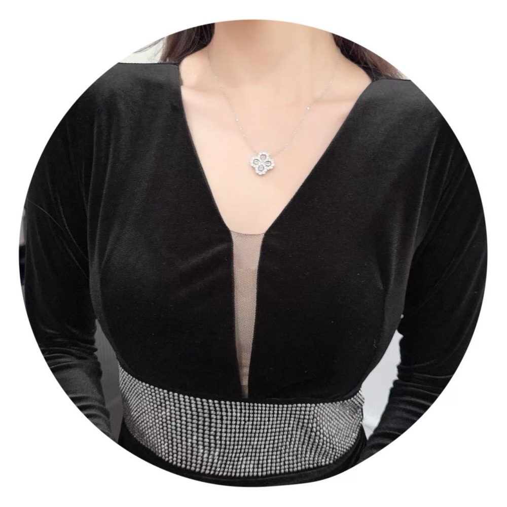 Banquet temperament velvet queen annual meeting dress