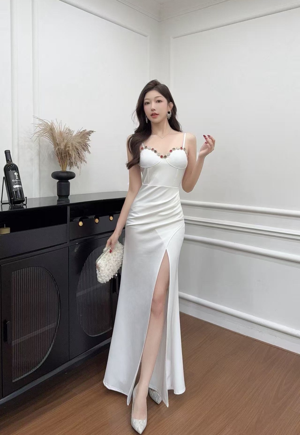 Temperament France style dress sling halter formal dress