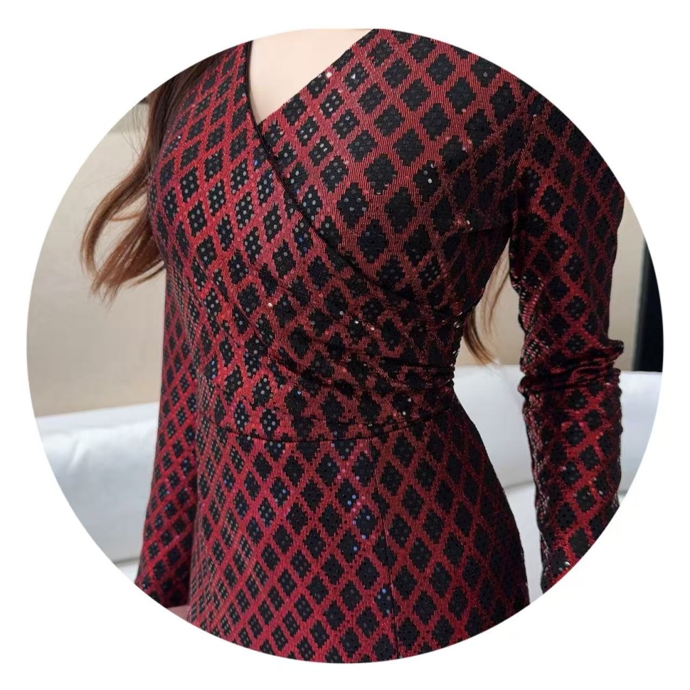 Sexy printing evening dress temperament dress