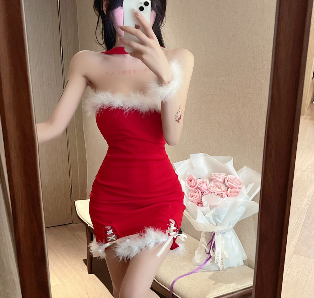 Elmo christmas splice wristband sexy bandage dress