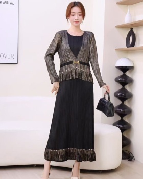 Tassels bronzing European style dress