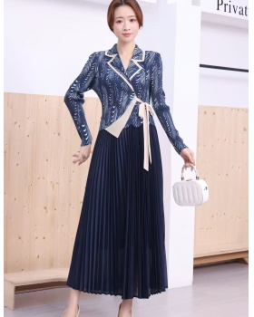 Printing European style business suit temperament dress