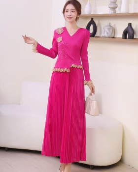Fold splice stereoscopic pleated dress for women