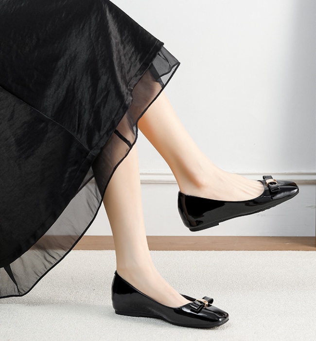 Temperament all-match square head France style shoes