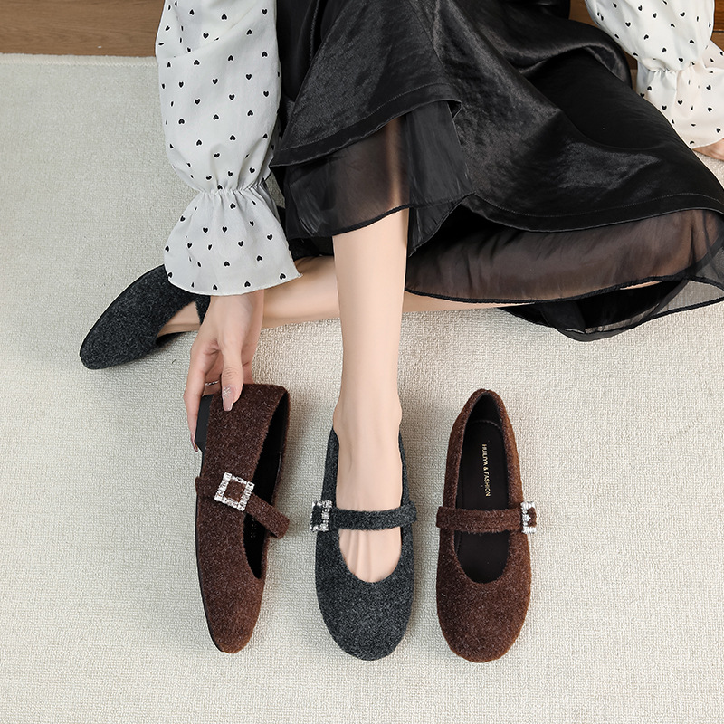 All-match autumn flattie low temperament shoes