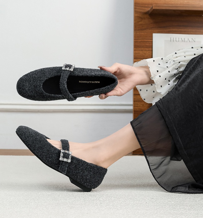 All-match autumn flattie low temperament shoes