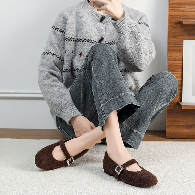 All-match autumn flattie low temperament shoes