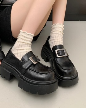 Thick crust shoes small leather shoes for women