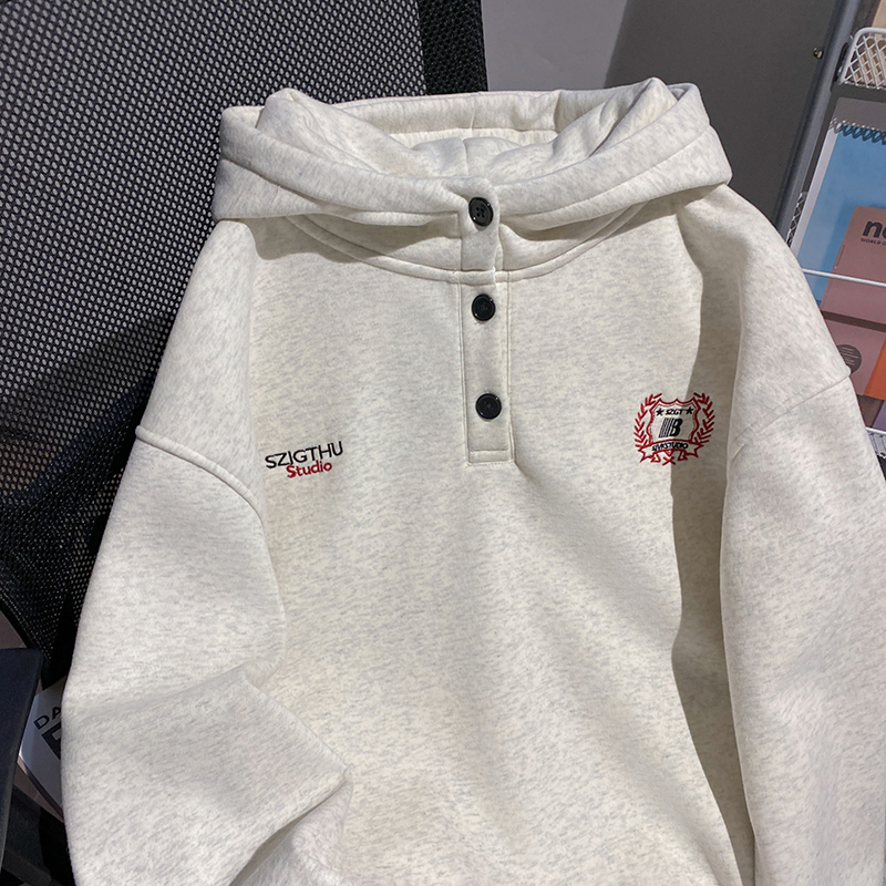 Large yard autumn and winter hoodie plus velvet hooded tops