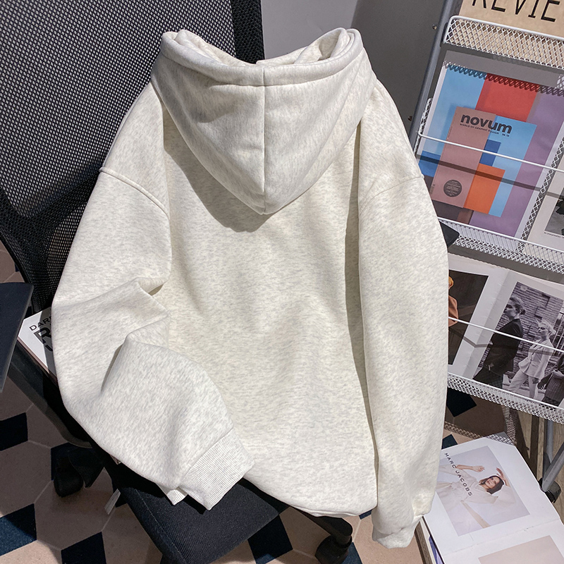 Large yard autumn and winter hoodie plus velvet hooded tops