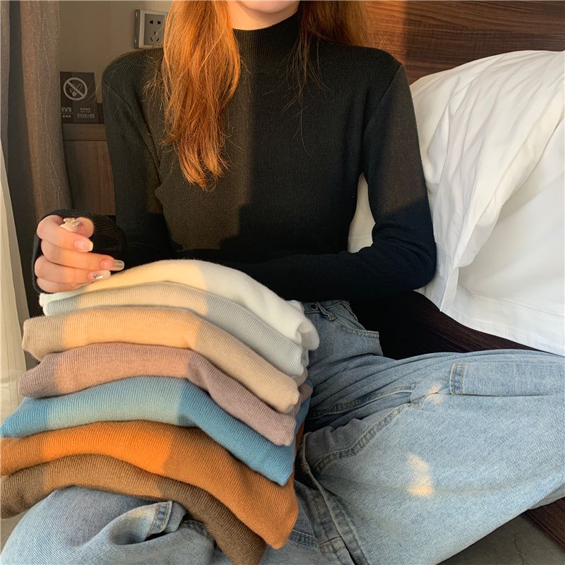 Western style tops bottoming shirt