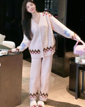 Simple Korean style autumn and winter pajamas for women