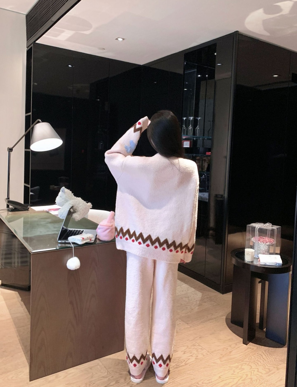 Simple Korean style autumn and winter pajamas for women